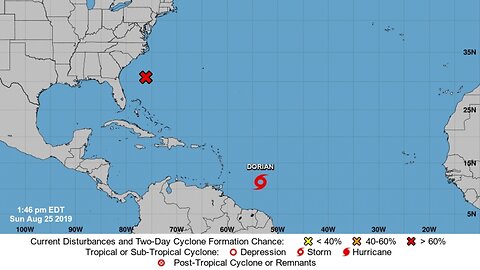 Tropical Storm Dorian Expected To Develop Into Category 1 Hurricane