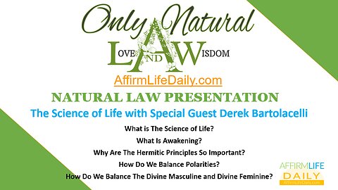 The Science of Life with Special Guest Derek Bartolacelli