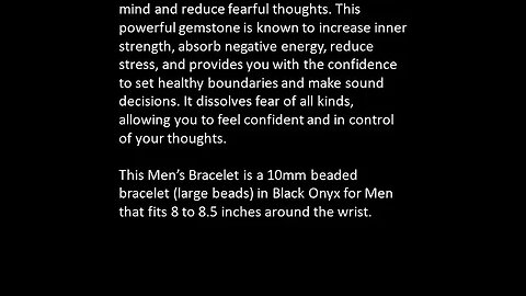 GROUNDING AND PROTECTION MENS BRACELET - 10MM ONYX FOR MEN