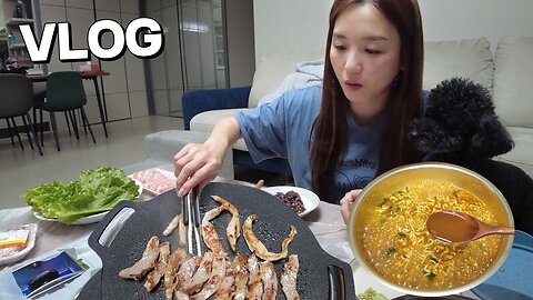 Staying at Home Vlog Busy Eating All Day! | Mukbang, Jangin Ramen, Ramen, Korean BBQ｜Hamzy Vlog