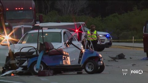 Woman killed in golf cart crash