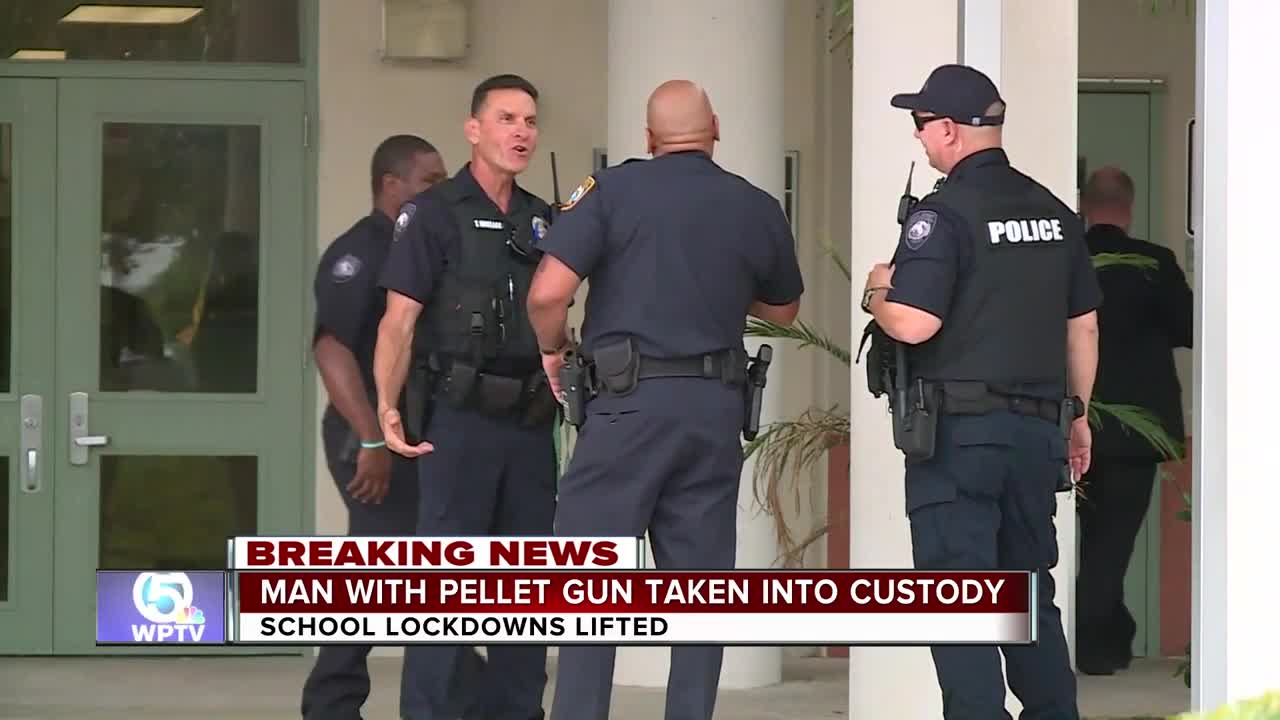 Lockdown lifted at 5 schools after man found with pellet gun in Palm Beach County