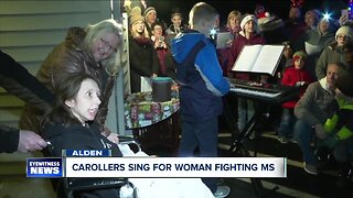 Carolers sing for woman fighting MS