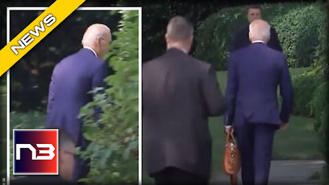 Biden’s Handlers Caught on Camera Showing him Where to Walk after Wandering Off Course