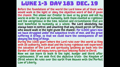 Luke 1-3 OUR WORLD CAN ONLY BE SAVED IF CHRIST RESUMES HIS RULE OVER IT!