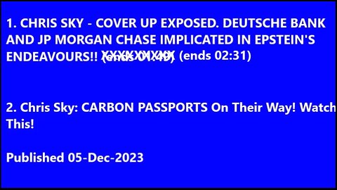 Chris Sky exposes Epstein Bank Settlements; Carbon Tax is an Answer