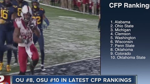 Oklahoma #8, Oklahoma State #10 in latest CFP Rankings