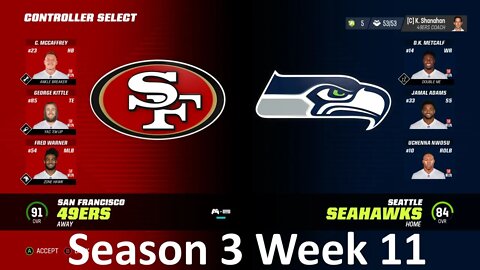 Madden Nfl 23 49ers Vs Seahawks Simulation Franchise S3 W11