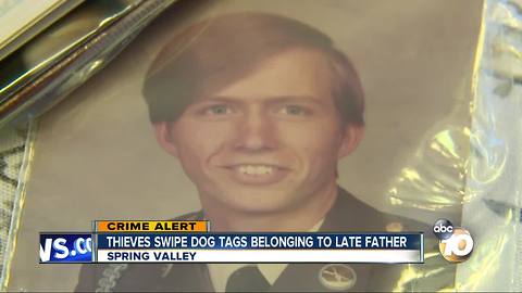 Thieves swipe dog tags belonging to late father