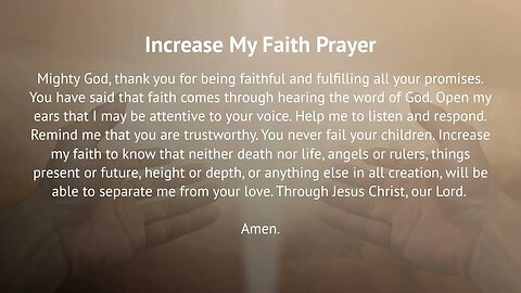 Increase My Faith Prayer (Prayer for Faith and Guidance)