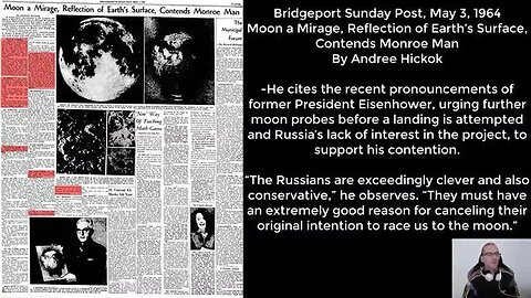 1964 ARTICLE: The Moon Is a Mirage, Reflection of Earth's Surface, Contends Monroe Man | Divergent