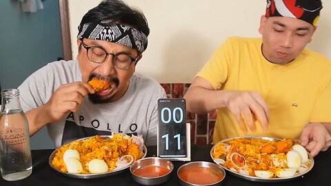 SPICY CHICKEN BIRYANI EATING CHALLENGE GAME !!!!!