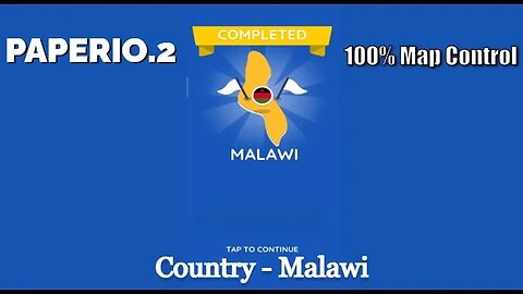 Paper.io 2 Mobile Gaming Video #31 || Map Control: 100.00% || Country - Malawi