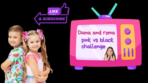 Diana and roma pink vs black challenge video cartoon