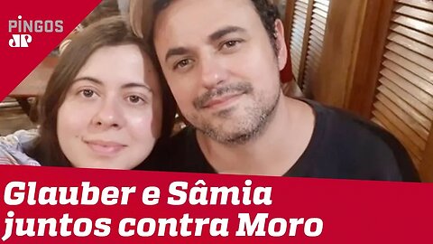 O amor está no ar na esquerda: Glauber e Sâmia juntos