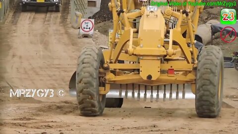 Excavator Dump Trucks Motor Grader Compactor Busy Working On Toll Road Construction