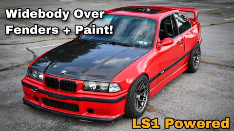 Painting and Installing Widebody Over Fenders on my LS1 E36! *THICC*