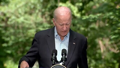 Joe Biden Rambles During Camp David Press Conference, Knocks Microphone Off Stand: "Excuse Me..."