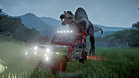 Shooting Dinosaurs in a Jurassic Park Game