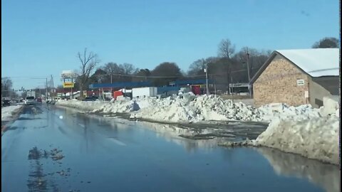 Snow On US HWY 65 In Dumas Arkansas