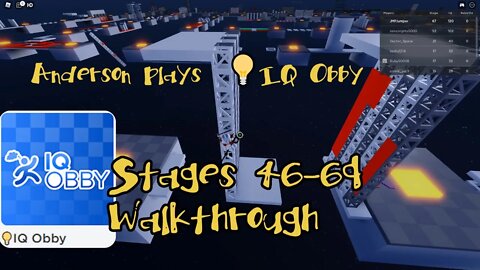 AndersonPlays Roblox 💡IQ Obby - Stages 46-69 Walkthrough