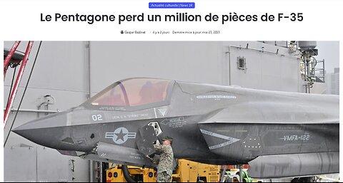 Le Pentagone désemparé : plus d'un million de pièces de rechange pour son avion F35 ont disparu !