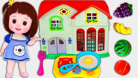 Baby Doli and toy friends slide house story baby doll toys