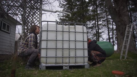 Rainwater Catchment system for our homestead Garden. Harnessing the waste water from our roof.