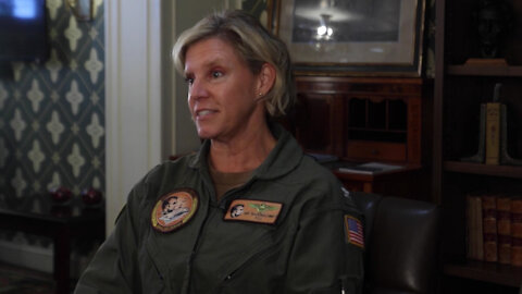 Capt. Amy N. Bauernschmidt speaks about assuming duties as Abraham Lincoln commanding officer