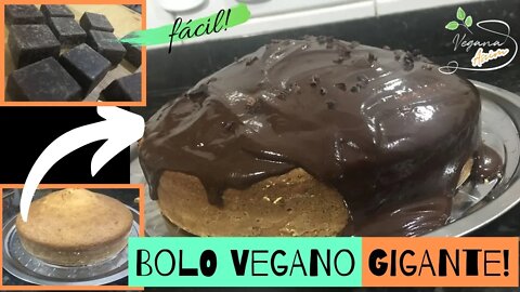 Bolo Vegano [SUPER FÁCIL] GIGANTE - Sem ovos - *Segredinho*