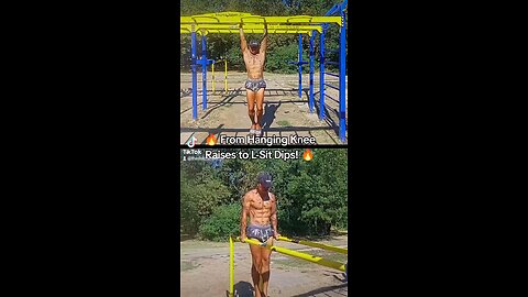 🔥 Core Crusher Combo: From Hanging Knee Raises to L-Sit Dips! 🔥