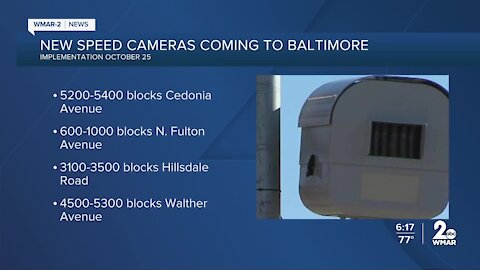 New speed and red light Cameras in Baltimore