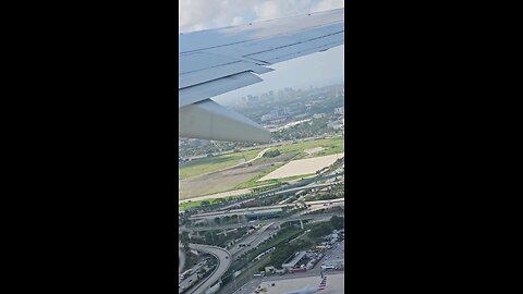 Flying over Miami Florida