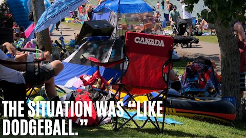 An Alberta Lake Got So Crowded This Weekend & Social Distancing Didn't Happen