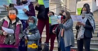 Activists Sing Pro-Mask Nursery Rhyme in Manhattan