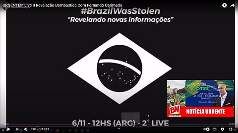 URGENTE!!! Live II Revelação Bombástica Com Fernando Cerimedo (06/11/2022)