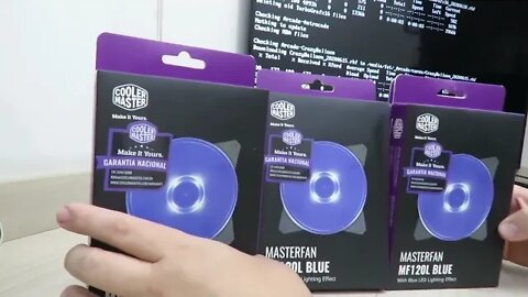 Kit c/ 4 Fan - Cooler Master Masterfan MF120L Blue 120mm 12cm Led Azul