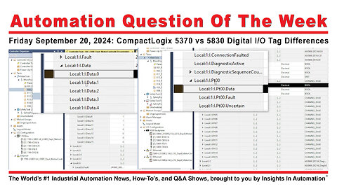 Question of the Week for 09/20/24: CompactLogix 5370 vs 5380 I/O Tags