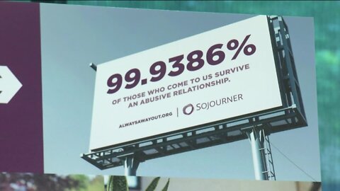 Sojourner digital billboards advocating for victims