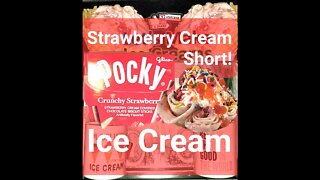 Strawberry Cream Covered Chocolate Biscuit Sticks Ice Cream Short!