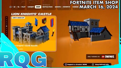 "NEW" LION KNIGHTS’ CASTLE LEGO BUILD IS HERE! FORTNITE ITEM SHOP (March 16, 2024)