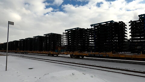 CN 5654 & CN 5605 Locomotives Manifest Train Westbound In Ontario