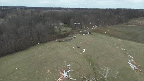 Aerial video shows path Ohio tornado took