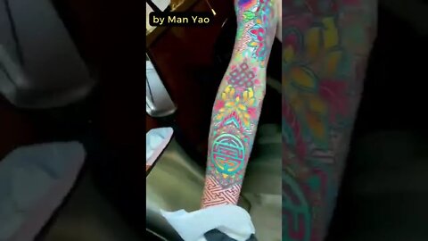 Stunning work by Man Yao #shorts #tattoos #inked #youtubeshorts