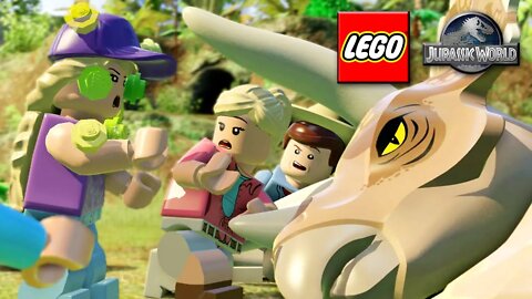 LEGO JURASSIC WORLD - ENTRAMOS NO PARQUE E AJUDAMOS UM TRICERATOPS