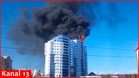 Strong fire in multi-story residential building in Russia’s Kaliningrad region- Residents evacuated