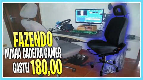 Fiz minha CADEIRA GAMER em casa com 180,00 usando BANCO DE CARRO