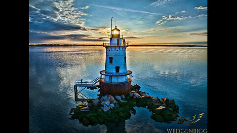 Capturing the Beauty: Conimicut Lighthouse Sunrise Orbital Shot