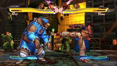 Street Fighter X Tekken: Guy (Swap Costume) & Abel vs Poison & Kuma - 2K 1440p