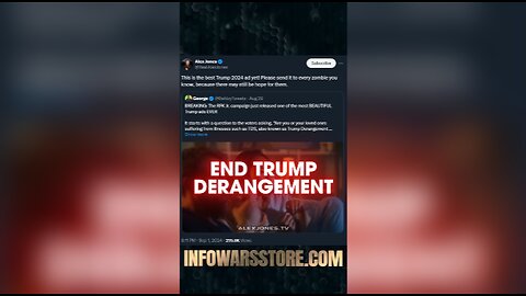 Stop Trump Derangement Syndrome - Alex Jones on X